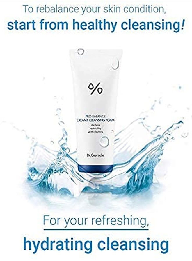 [Dr.Ceuracle] Pro Balance Creamy Cleansing Foam | Probiotics Complex Cleanser | Cruelty-Free Daily Face Wash & Pore Minimizer | Hydrating Gentle Face Cleanser | All Skin Types Including Sensitive | Nu