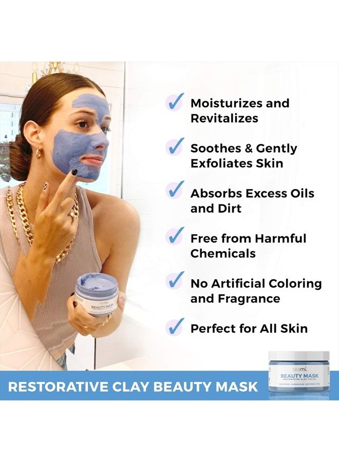 Beauty Facial Mask - Moisturizing Face Mask Skin Care - Anti Acne & Blackhead Remover with Butterfly Pea Flower & Kaolin Clay - Deep Cleansing Face Mask for Oily, Dry, or Sensitive Skin