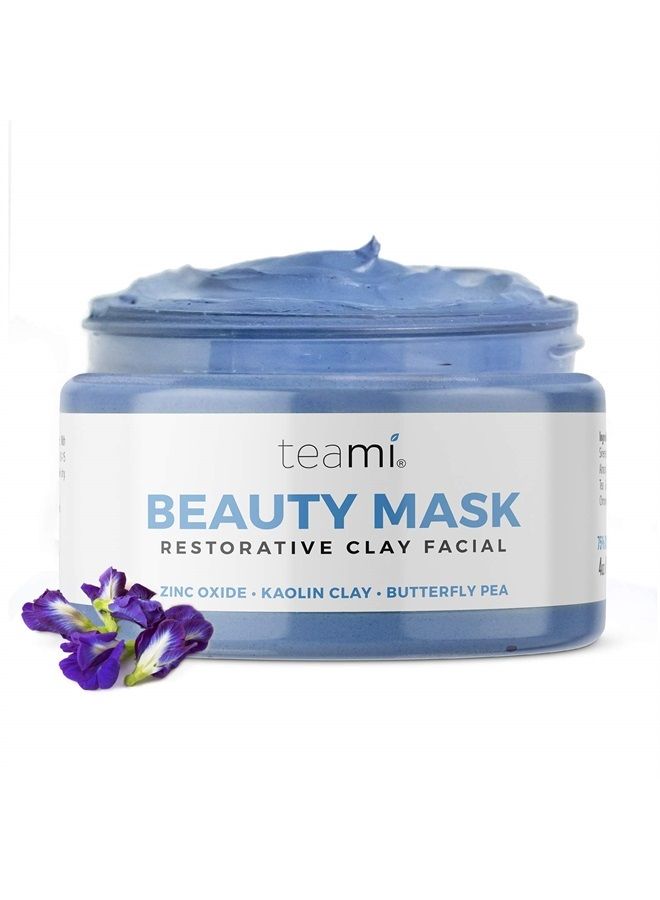 Beauty Facial Mask - Moisturizing Face Mask Skin Care - Anti Acne & Blackhead Remover with Butterfly Pea Flower & Kaolin Clay - Deep Cleansing Face Mask for Oily, Dry, or Sensitive Skin