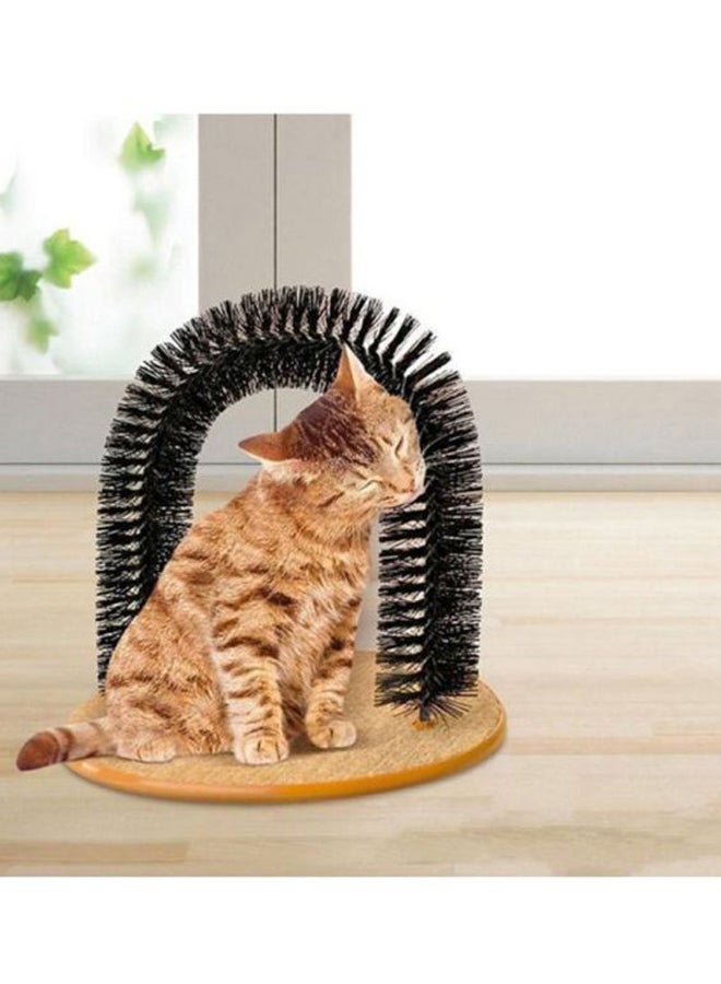 Self Groomer Scratching Base Deshedding Tool Catnip Black/Beige