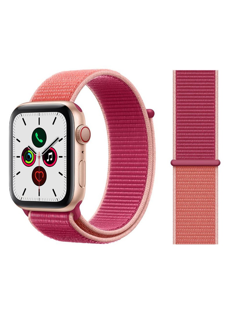 Replacement Band For Apple iWatch Series 5/4/3/2/1 42-44mm Pomegranate/Beige
