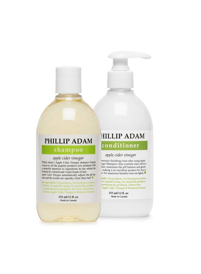 Apple Cider Vinegar Shampoo And Conditioner Set For All Types Of Hair Sulfate Free Ph Balancing 12 Ounce Each
