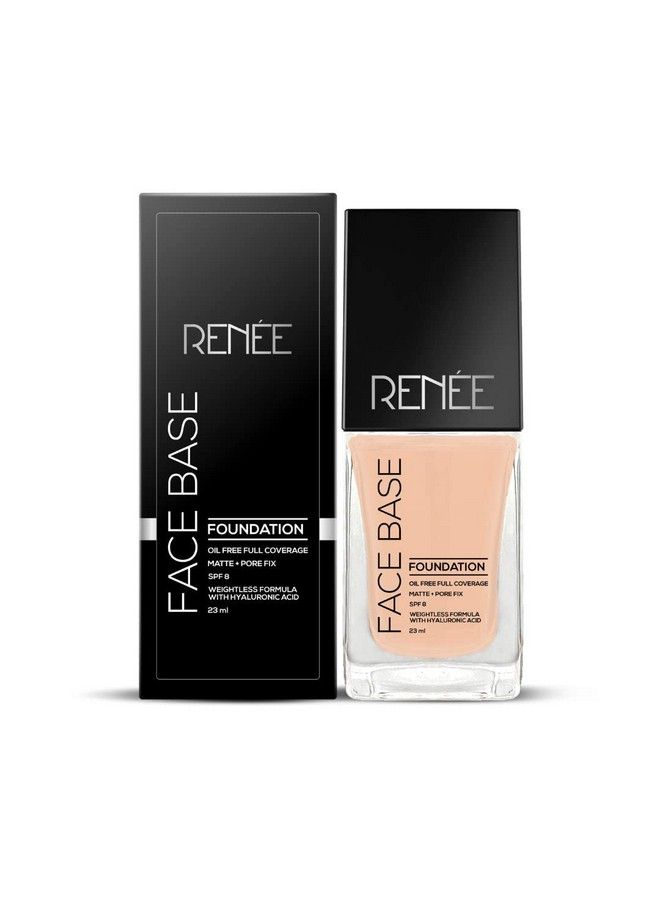 Face Base Liquid Foundation Chai Tea 23Ml ; Enriched With Hyaluronic Acid & Vitamin E Provides Spf 8 Protection Weightless Longlasting Matte Finish