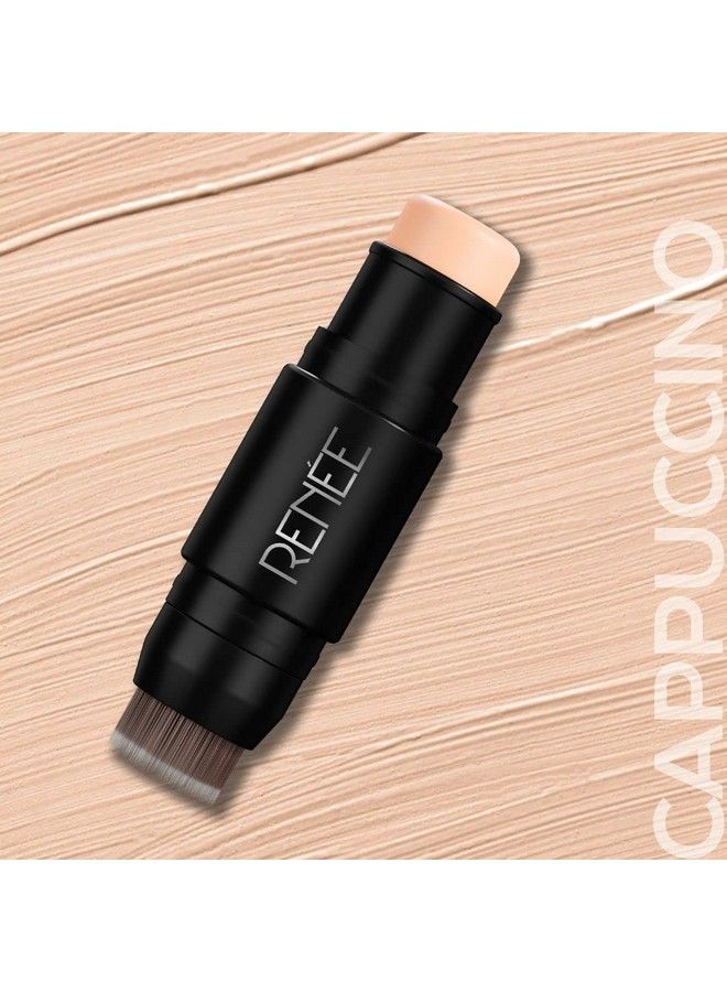 Face Base Foundation Stick With Applicator Cappuccino 8Gm ; Enriched With White Clay Weightless Longlasting Velvet Matte Finish Formula Provides Full Coverage