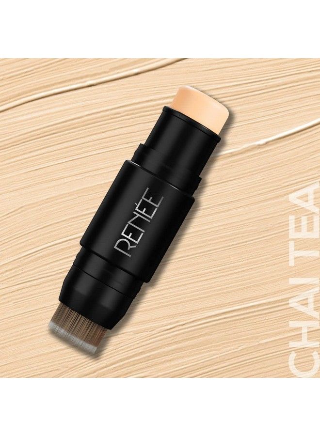 Face Base Foundation Stick With Applicator Chai Tea 8Gm; Enriched With White Clay; Weightless & Longlasting Formula; Velvet Matte Finish