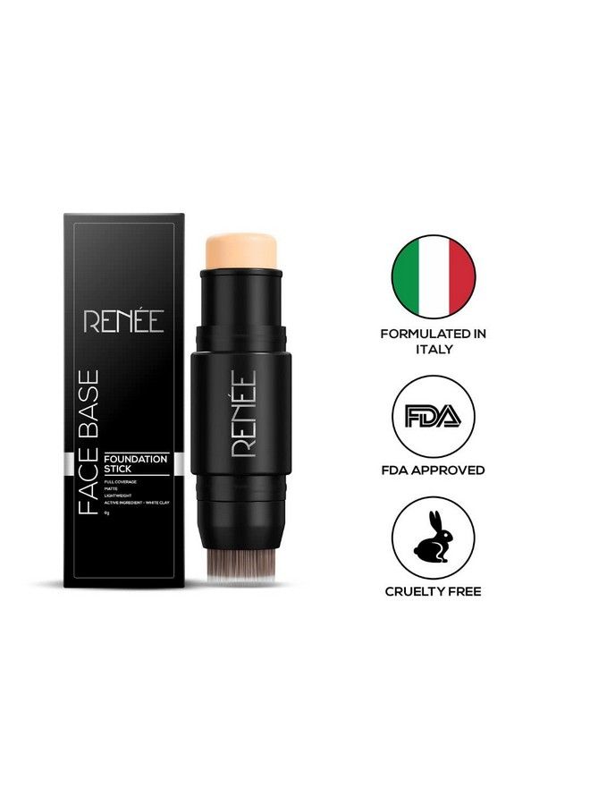 Face Base Foundation Stick With Applicator Chai Tea 8Gm; Enriched With White Clay; Weightless & Longlasting Formula; Velvet Matte Finish