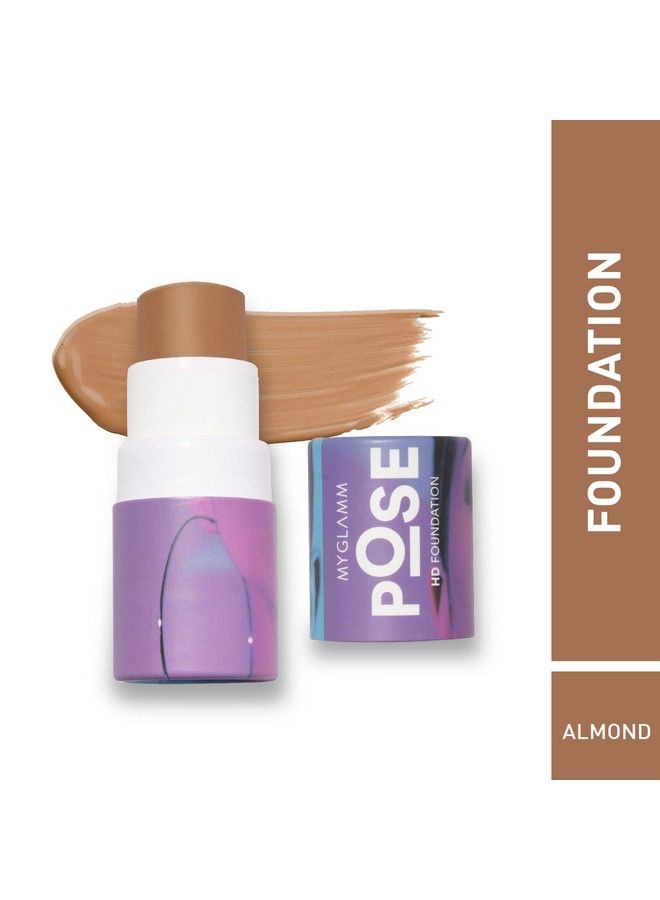 Myglamm Pose Hd Foundation Stick Almond 5.5 G; Skinblurring Foundation Stick ; Long Wearing & Lightweight Hd Foundationmyglamm Pose Hd Foundation Stickalmond5.5Gm