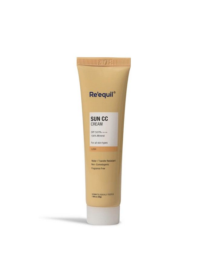 Re’Equil Sun Cc Cream (Lush) Spf 50 Pa++++ 100% Mineral Uv Filter 30Gm