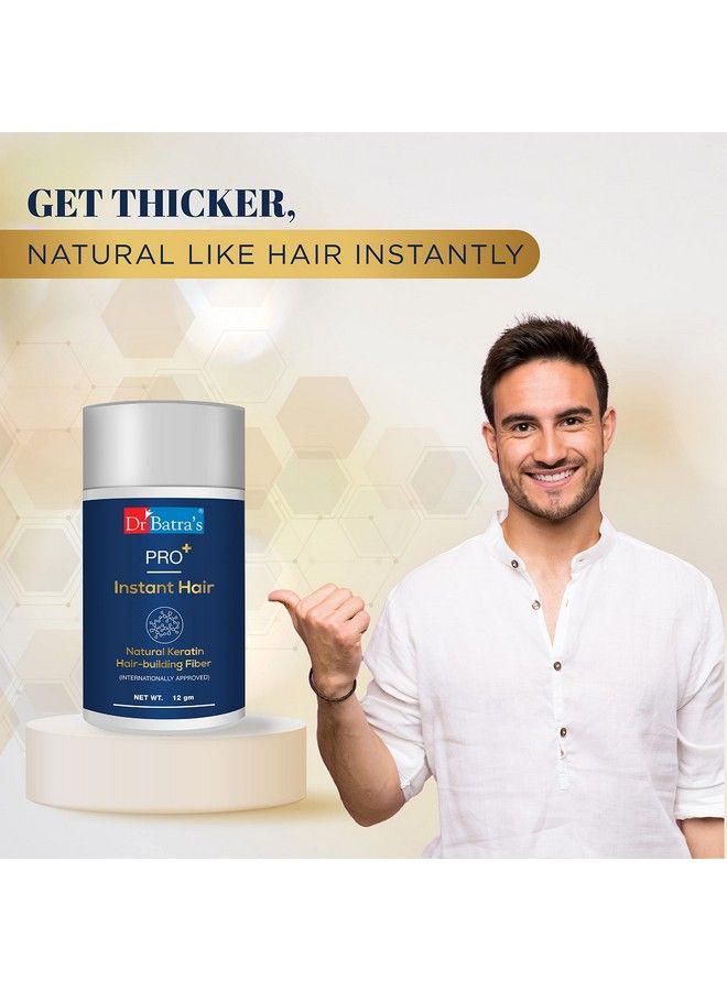 Pro+ Instant Hair Natural Keratin Hair Building Fibre (Internationally Approved) Black Hair Fiber For Thin & Fine Hair Suitable For Men And Women
