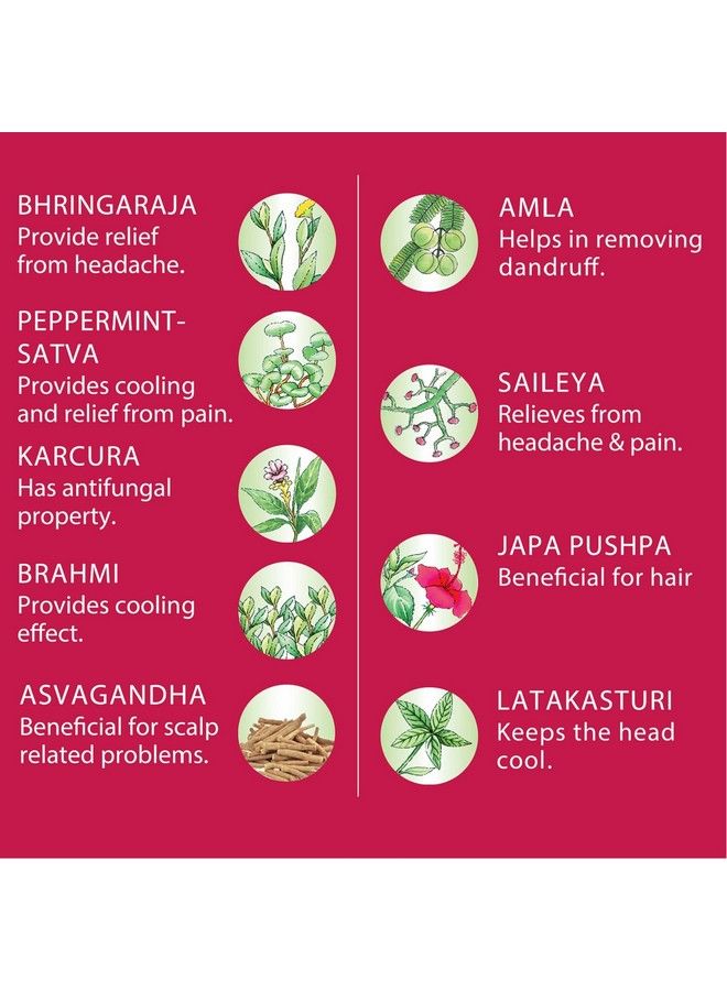Ayurvedic Cool Oil ;Power Of 9 Ayurvedic Herbs ;Relieves Headache Fatigue Sleeplessness And Tension 600Ml