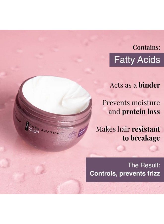 Anti Frizz Hair Mask ; Frizz Control Upto 24 Hours ; Powered By Hyaluronic Acid & Fatty Acids ; For Deep Conditioned & Frizz Free Hair ; Sulphate & Paraben Free ; Women & Men ; 250G