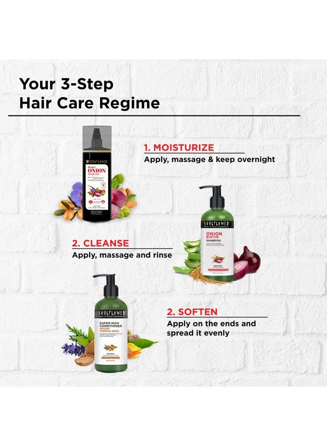 Onion Biotin Shampoo; Hair Growth & Scalp Nourishment Hair Fall & Dandruff; Aloevera Plant Keratin Reetha Shikakai & Neem Sls & Paraben Free; 300Ml