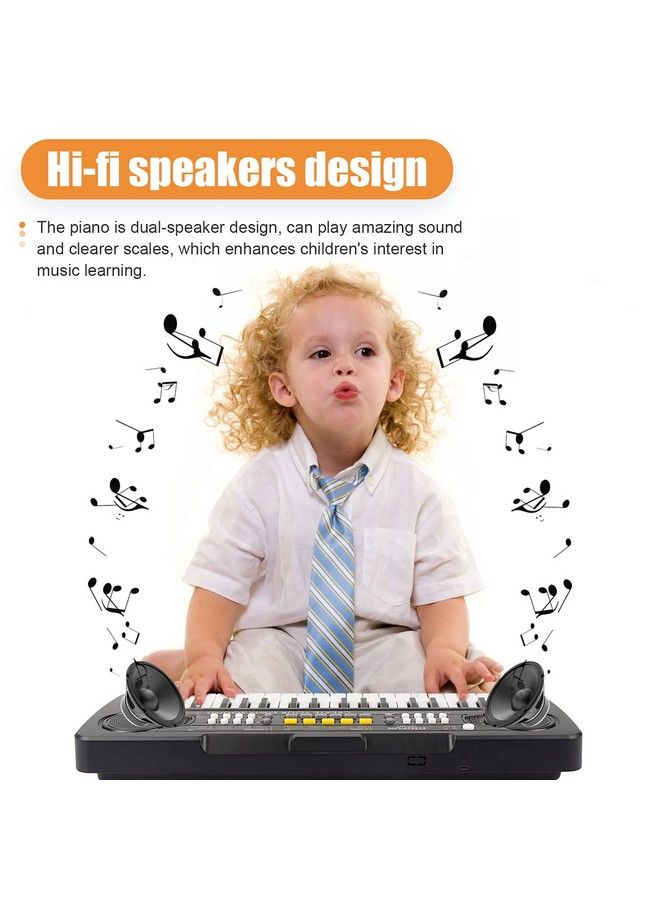 Kids Keyboard Piano 37 Key Portable Electronic Piano For Kids Digital Music Piano Keyboard Educational Toys For 3 4 5 6 7 8 Year Old Girls Boys (Black)