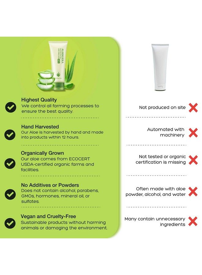 99% Organic Aloe Vera Gel Bottled Within 12 Hours Of Harvest (114G 4.0 Oz) No Sticky Residue No Powder Concentrates Or Water Added Ecofriendly