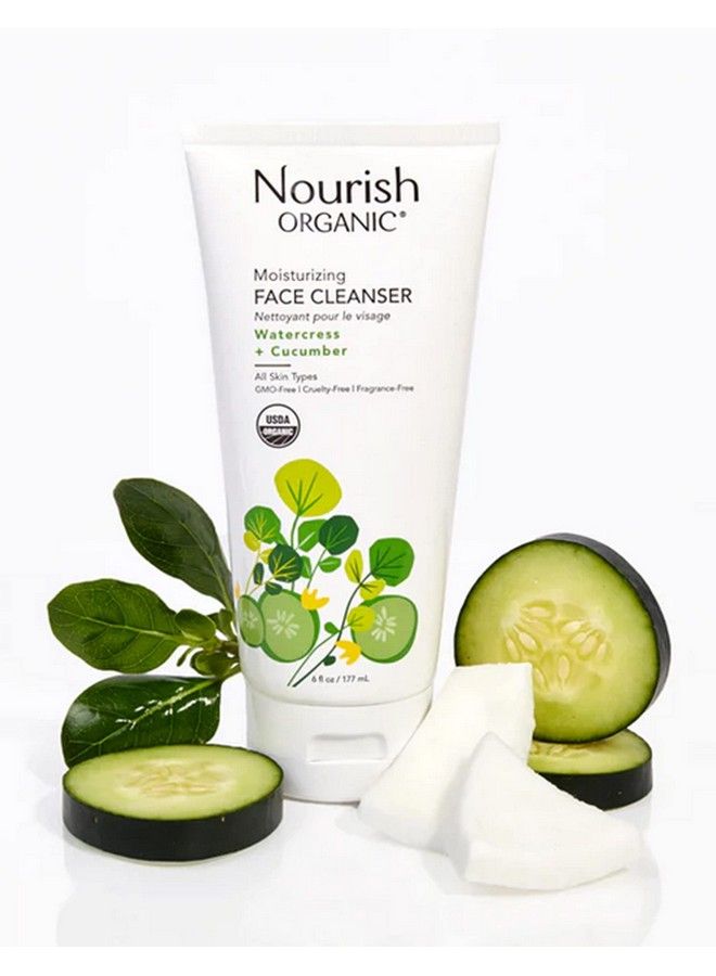 Moisturizing Face Cleanser With Aloe Vera/Watercress/Cucumber (Natural Source Of Vitamin C) Face Wash For Women Organic Face Wash For Sensitive Skin 6 Fl Oz