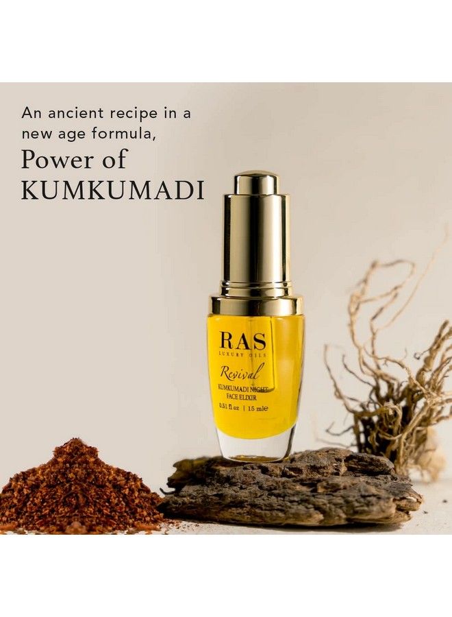 Revival Kumkumadi Night Face Elixir; Enriched With Saffron ; Reduces Signs Of Ageing Wrinkles And Fine Lines Hydrates Skin (15 Ml)