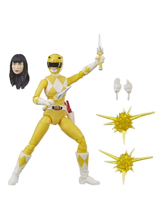 Lightning Collection 6Inch Mighty Morphin Yellow Ranger Collectible Action Figure Toy With Accessories