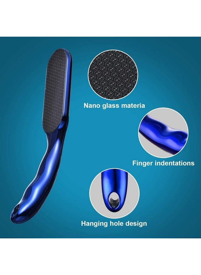 Callus Remover For Feet ; Foot Scrubber For Dead Skin Remover ; Nano Glass Crystal Removes Hard Skin Leaves Feet Smooth ; Pedicure Tools Foot Scraper Rasp Champagne Gold With Handle