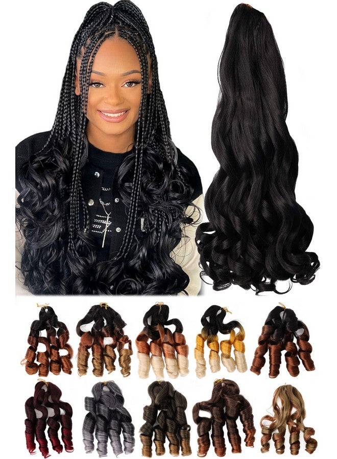 French Curl Braiding Hair 20 Inch Bouncy Curly Braiding Hair Pre Stretched Loose Wavy Spanish Curl Spiral Braids 6 Packs