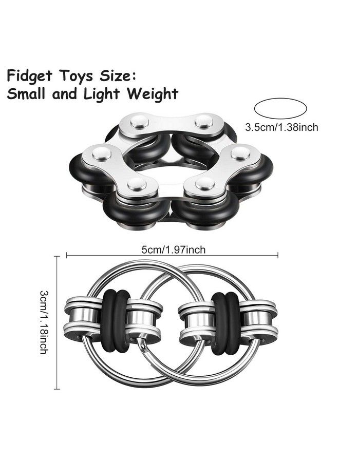 Fidget Toy Set Include Six Roller Chain Fidget And Key Flippy Chain Stress Reducers For Autism Stress And Anxiety Relief (Black)