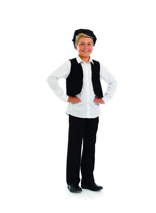 Pioneer Boy Costume Cap And Waistcoat Colonial Victorian Historical Halloween Boys Book Character Costumes For Kids Size Medium