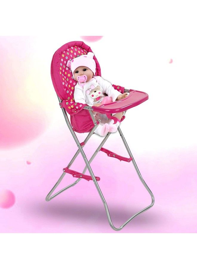 Baby Doll High Chair Fits 18 Inch Baby Dolls Pink Color Toys High Chair For Dolls