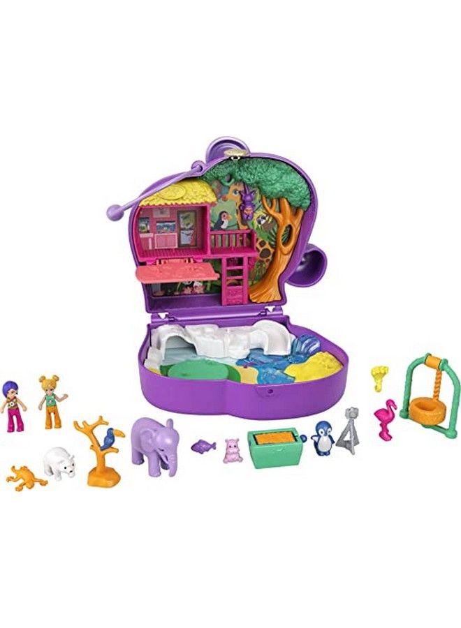 Elephant Adventure Compact Animal Theme With Micro Polly & Bella Dolls 5 Reveals & 13 Related Accessories Pop & Swap Feature Great Gift For Ages 4 Years Old & Up