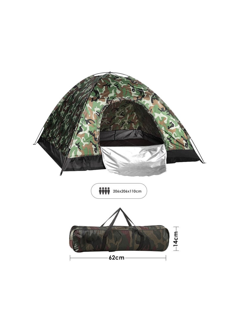 1-Piece Outdoor Camouflage Camping Tent Hiking Outdoor Equipment 3-4 Person