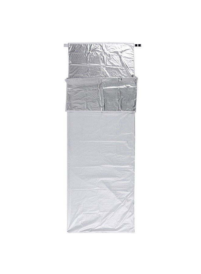 Portable Warming Single Sleeping Bag Reflective Lock Temperature Outdoor Camping Travel Hiking Sleeping Bag Silver