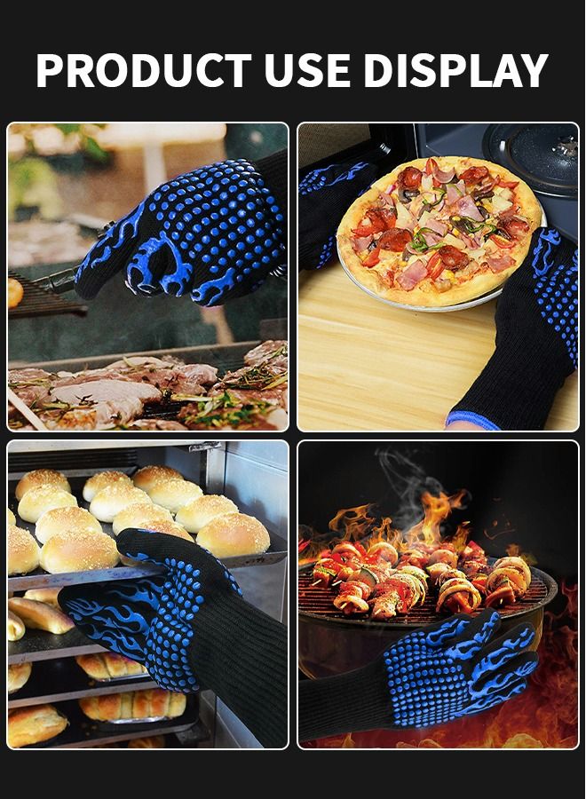 BBQ Gloves,Heat Resistant Grilling Gloves Silicone Non-Slip Oven Gloves for Cooking, Grilling, Baking, Welding, Camping Supplies