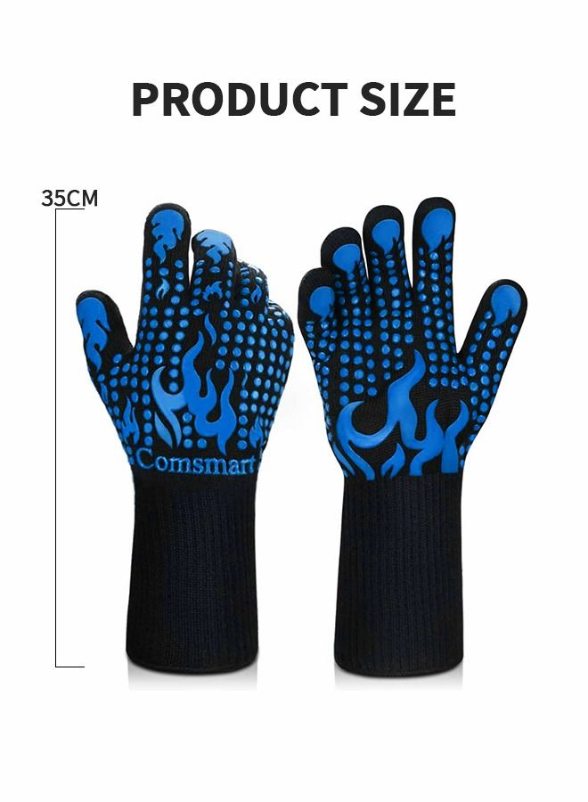 BBQ Gloves,Heat Resistant Grilling Gloves Silicone Non-Slip Oven Gloves for Cooking, Grilling, Baking, Welding, Camping Supplies