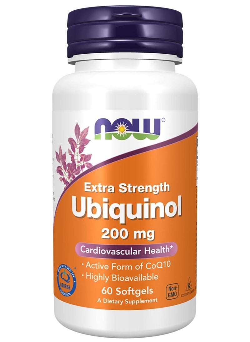 Now Ubiquinol Extra Strength, 60 Softgels, 200 mg