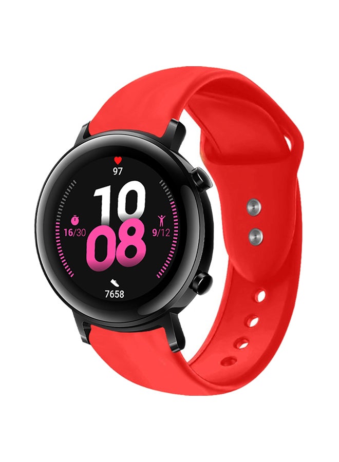 Solid Silicon Replacement Band For Huawei Watch GT 2 Red
