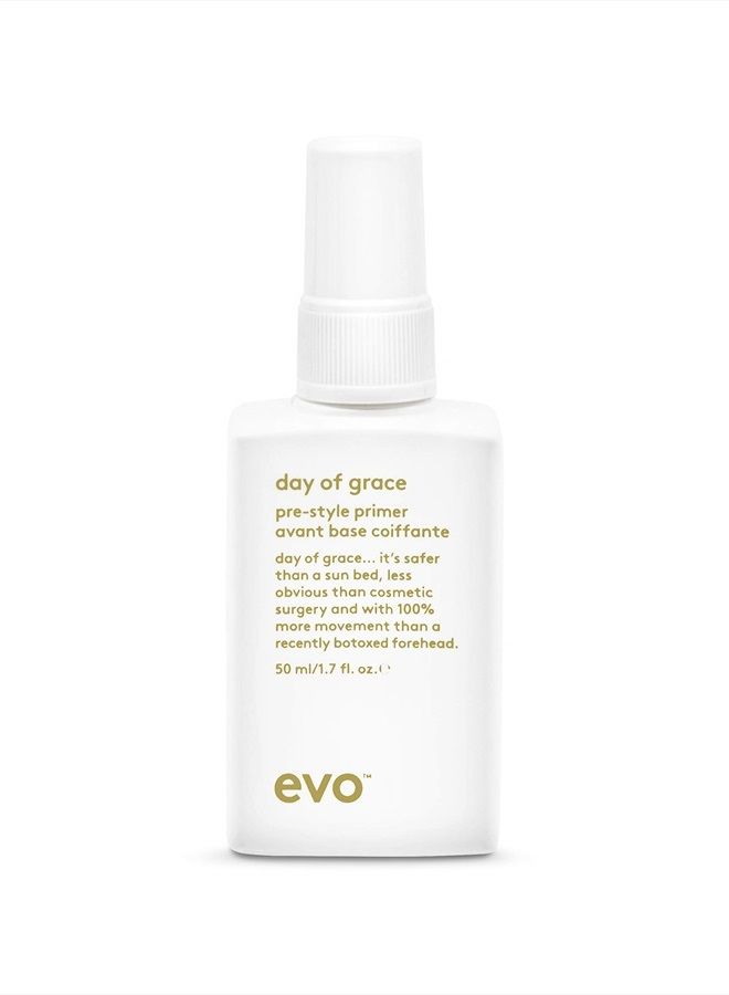Day of Grace Pre-Style Primer - Leave-in Heat Protectant Spray - Moisturizes, Detangles & Smooths Hair - Travel Size, 50ml / 1.7fl.oz