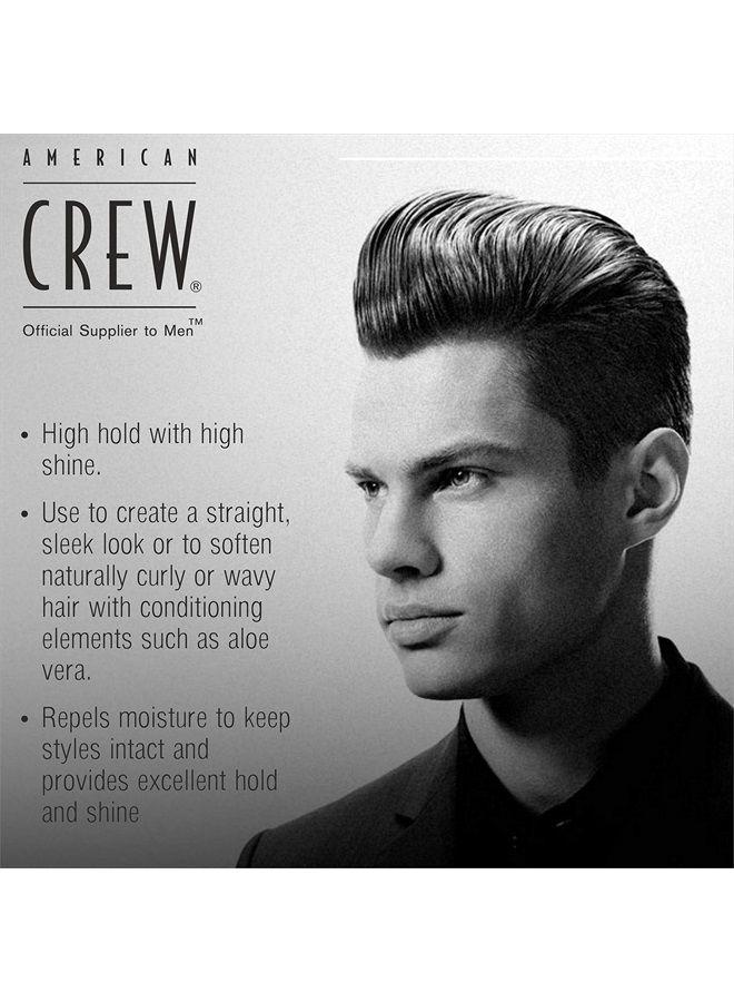 Men's Grooming Cream by American Crew, Like Hair Gel with High Hold with High Shine, 3 Oz (Pack of 2)