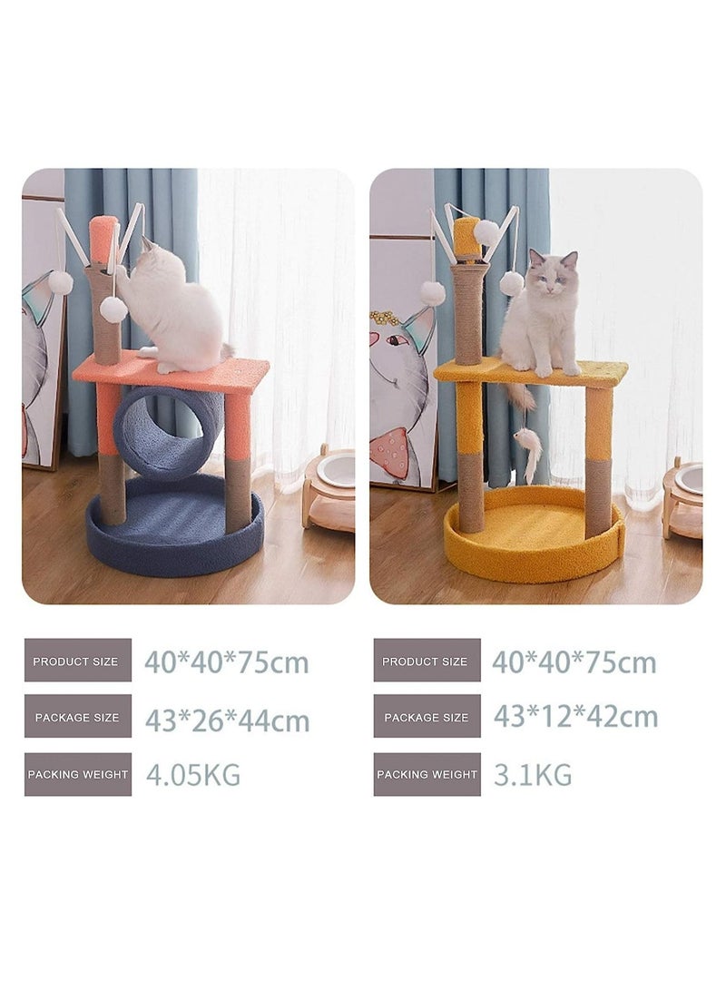 Cat tree cat tower one through the sky column multi-level kitten room, small cats with a jumping platform, comfortable plush apartment and sisal column for indoor activities