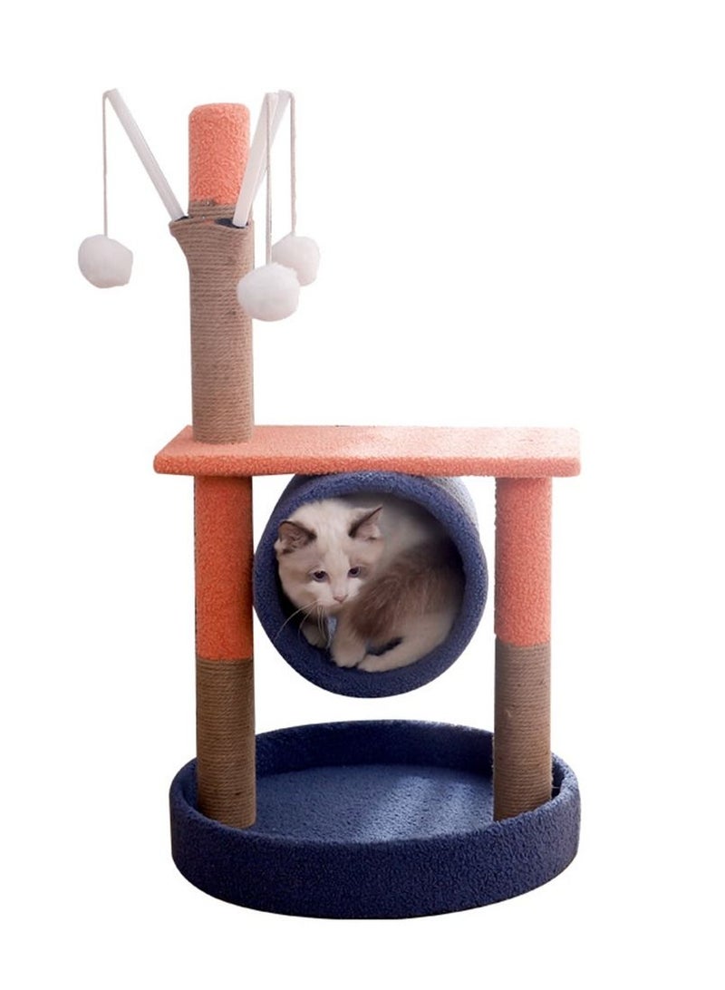 Cat tree cat tower one through the sky column multi-level kitten room, small cats with a jumping platform, comfortable plush apartment and sisal column for indoor activities