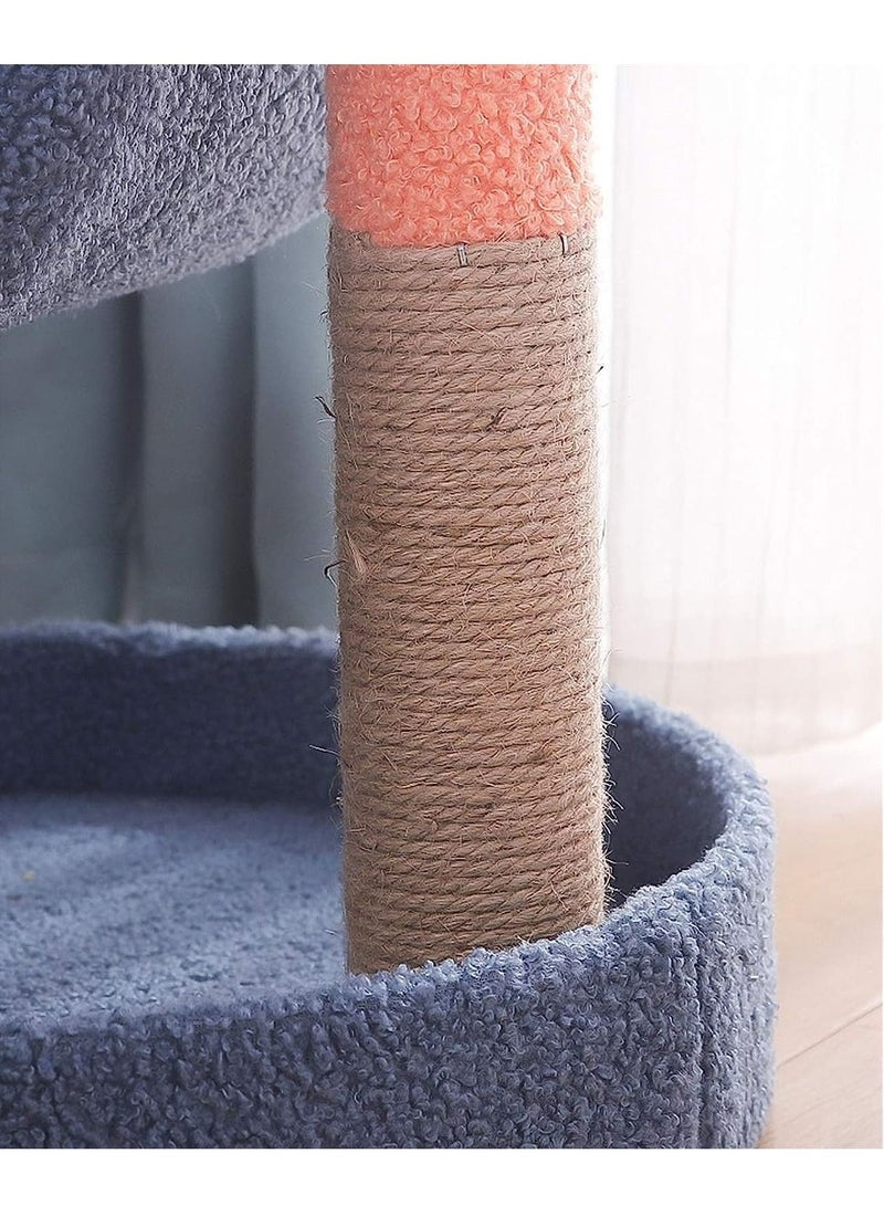 Cat tree cat tower one through the sky column multi-level kitten room, small cats with a jumping platform, comfortable plush apartment and sisal column for indoor activities