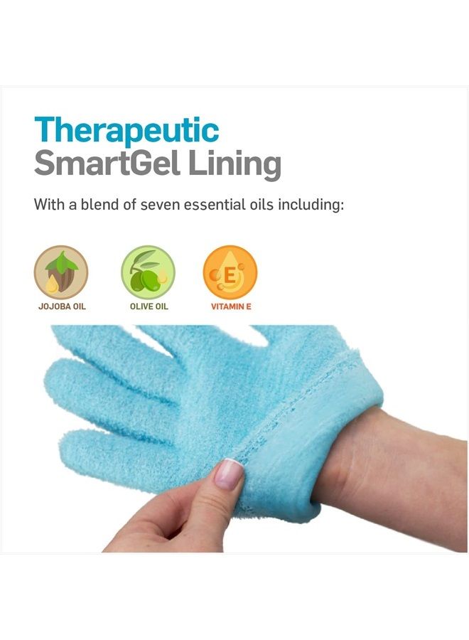 Moisturizing Gel Gloves - (for Dry, Cracked Skin, Aging Hands, Cuticles, Eczema, After Hand Washing, Instead of Overnight Sleeping Gloves, Lotion, Cream) - Color: Aqua