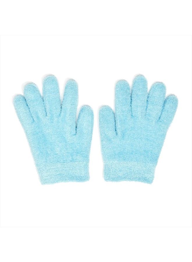 Moisturizing Gel Gloves - (for Dry, Cracked Skin, Aging Hands, Cuticles, Eczema, After Hand Washing, Instead of Overnight Sleeping Gloves, Lotion, Cream) - Color: Aqua