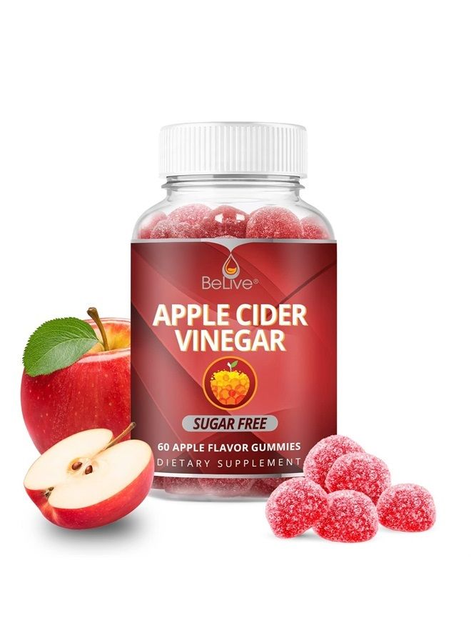 Apple Cider Vinegar Gummies - AVC Gummies Without Sugar I Detox, Cleanse & Support Digestive Health, Tasty Alternative to AVC Capsules, Vegan, Keto Friendly, Non GMO, Gluten Free | 60 Ct