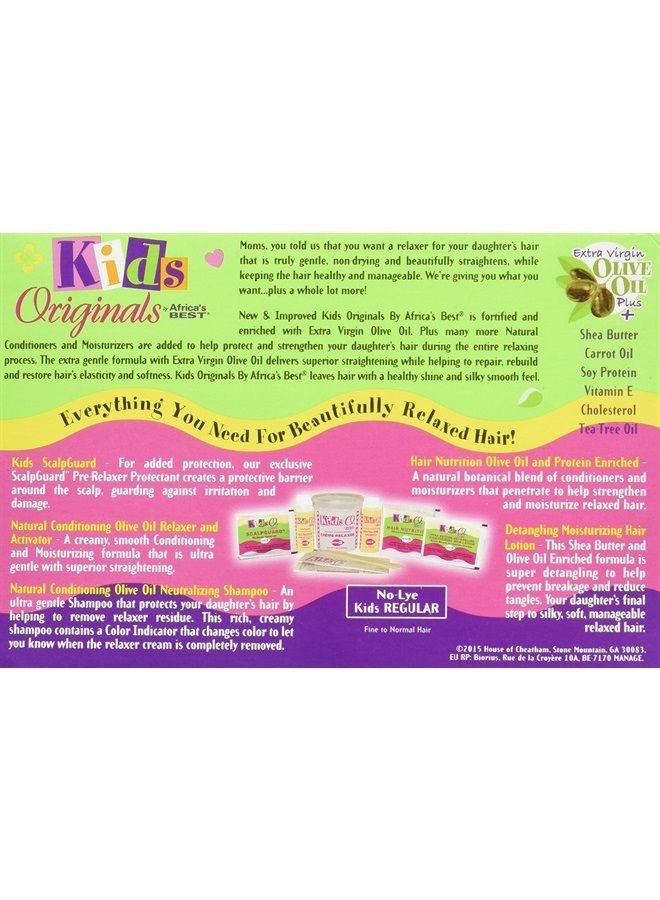 Kids Natural Conditioning Relaxer System With Scalpguard (Regular Kit) Fortified and Enriched with Our Special Herbal Blend, Protect and Strengthen Your Child's Hair