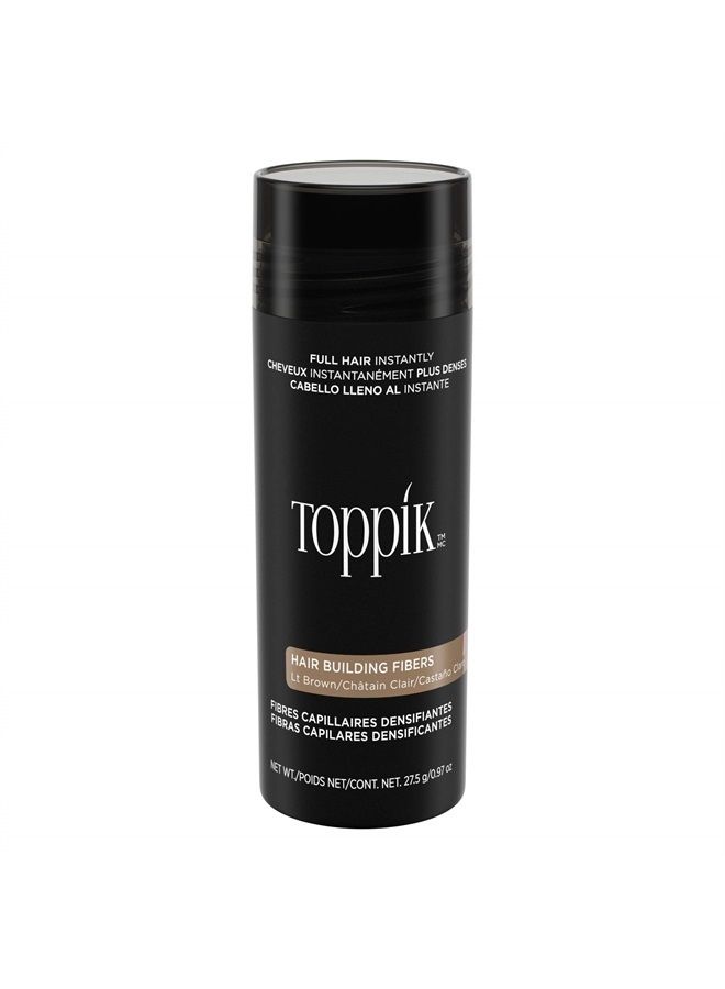 Toppik Hair Building Fibers, Light Brown, 27.5g | Fill In Fine or Thinning Hair | Instantly Thicker, Fuller Looking Hair | 9 Shades for Men & Women