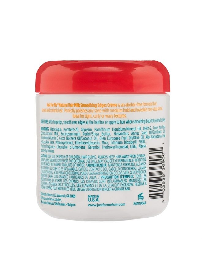 Just for Me Natural Hair Milk Smoothing Edges Creme, Tames Edges & Adds Shine, With Coconut Milk, Shea Butter, Vitamin E & Sunflower Oil, 6 Ounce