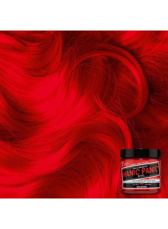 Wildfire Red Hair Dye – Classic High Voltage - Semi Permanent Hair Color - Reddish Orange Shade - Glows in Blacklight - For Dark & Light Hair – Vegan, PPD & Ammonia Free - Hair Coloring