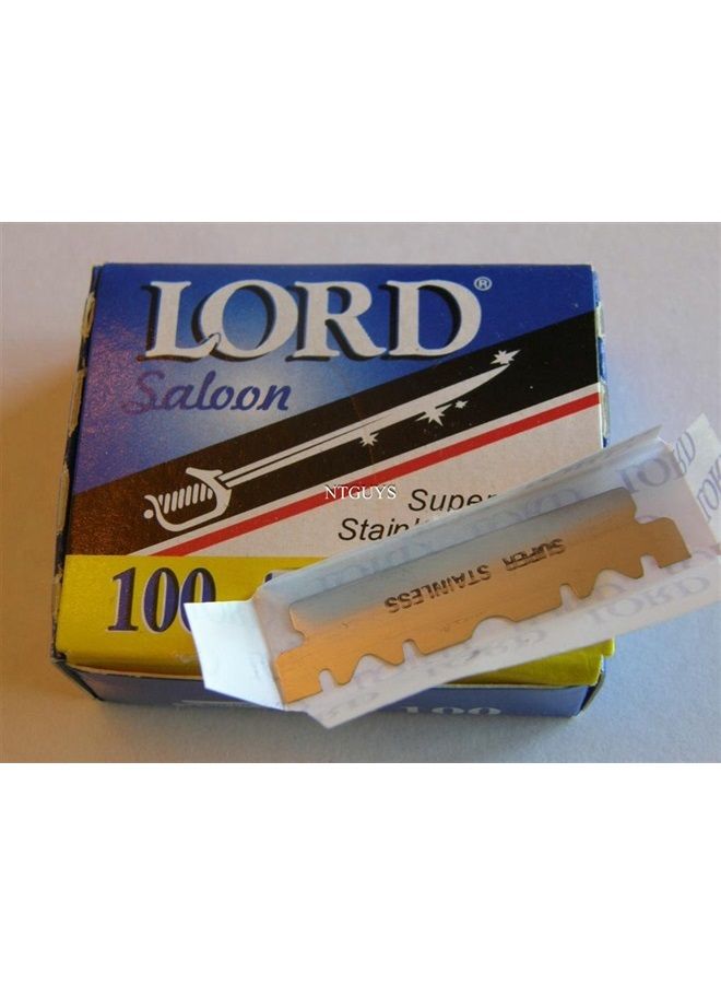 200 Lord Razor Blades Super Stainless Single Edge for Barbers