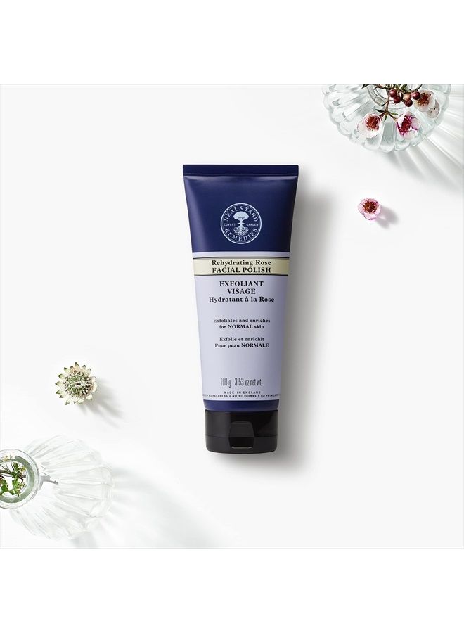 Rehydrating Rose Face Polish | Exfoliating Face Scrub With Damask Rose | For Dehydrated Skin |3.53 oz. net wt.