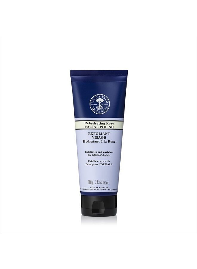 Rehydrating Rose Face Polish | Exfoliating Face Scrub With Damask Rose | For Dehydrated Skin |3.53 oz. net wt.