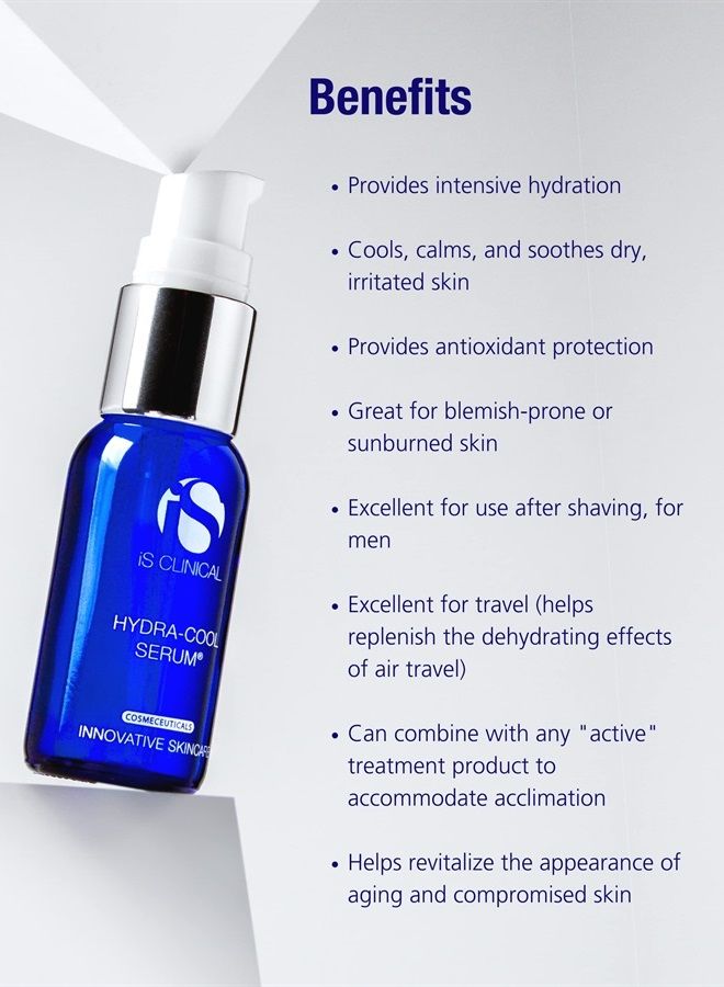 Hydra-Cool Serum, Refreshing and Hydrating Skin Face Serum, Anti-Blemish, Anti-Redness, 0.5 Fl Oz