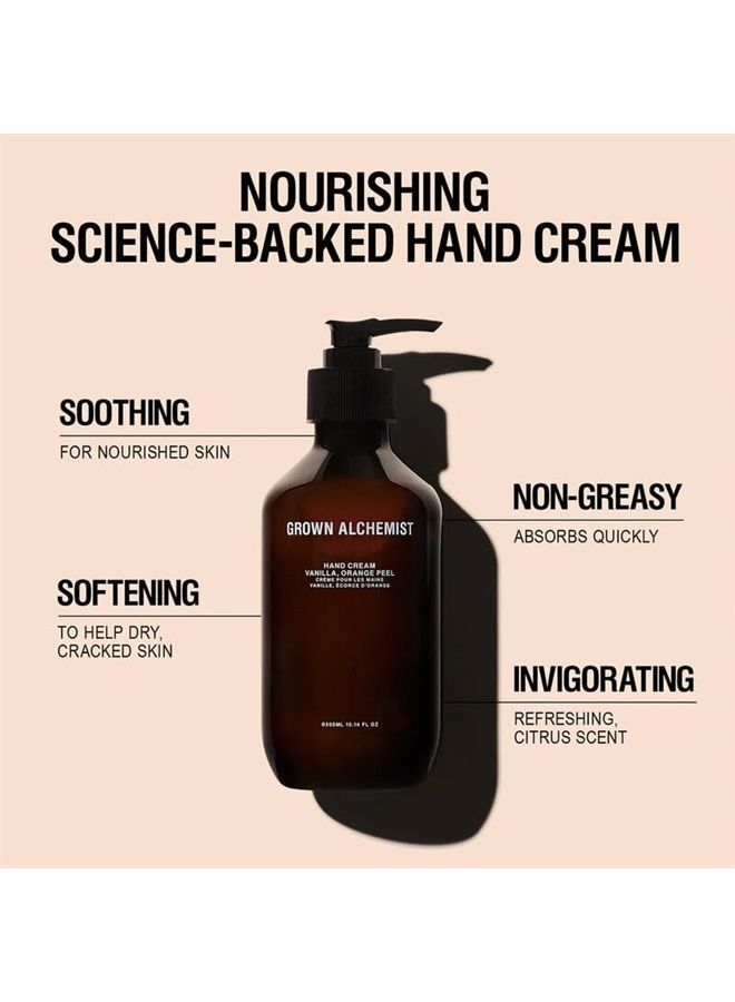 Hand Cream - Vanilla and Orange Peel. Non-Greasy Moisturizer that Soothes and Softens Hands (300ml).